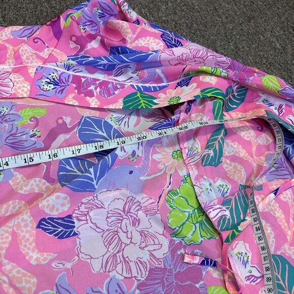 Lilly Pulitzer FLoral Pink Multicolored Robe Size Large/XL - with belt - Picture 2 of 9